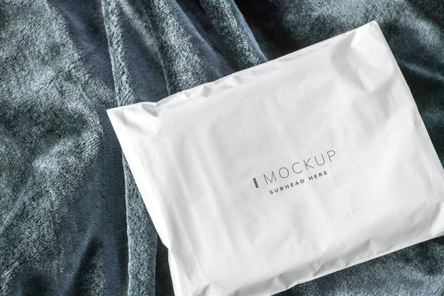 White Plastic Envelope Packaging Mockup Psd