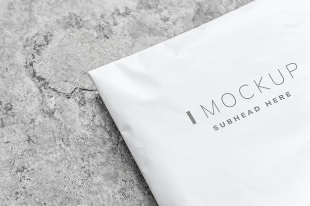 White Plastic Envelope Packaging Mockup Psd