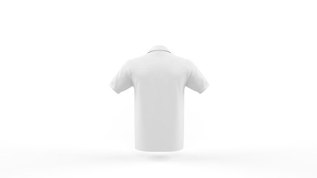 White Polo Shirt Mockup Template Isolated, Back View Psd