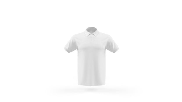 White Polo Shirt Mockup Template Isolated, Front View Psd