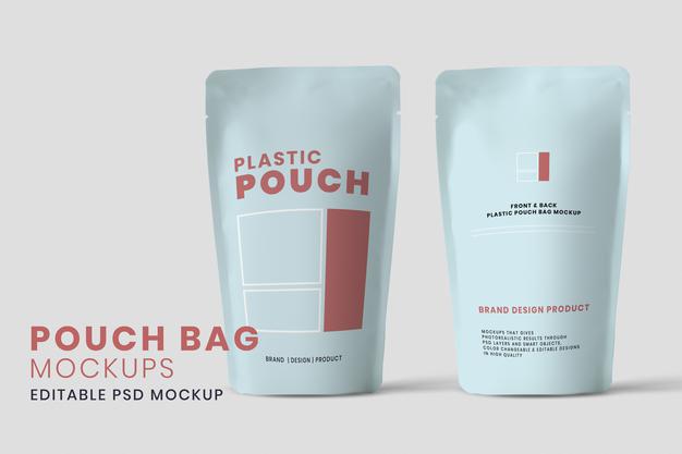 White Sachet Mockup Design Isolated Psd