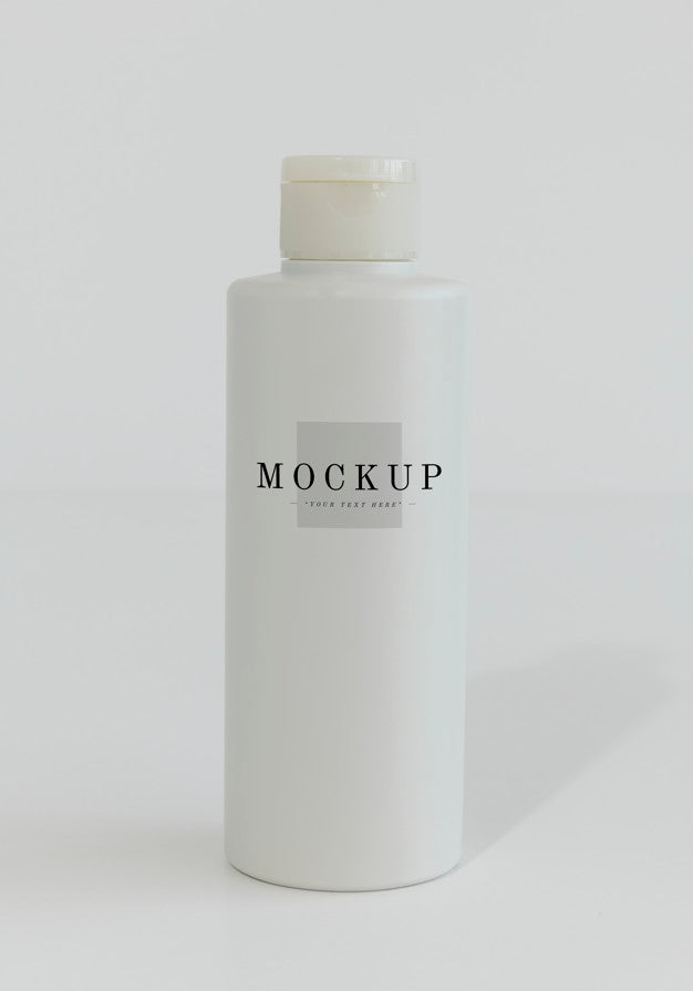 White Shampoo Or Conditioner Bottle Mockup Psd