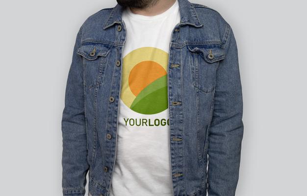 White T-Shirt Front View Mockup Psd