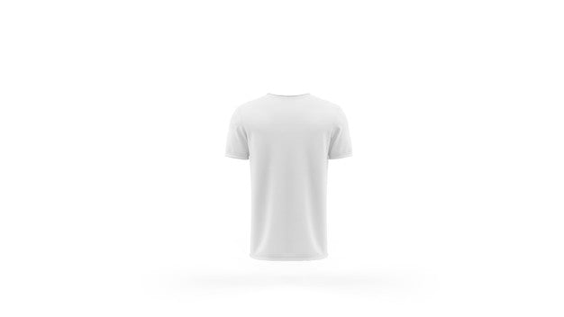 White T-Shirt Mockup Template Isolated, Back View Psd