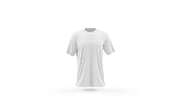 White T-Shirt Mockup Template Isolated, Front View Psd