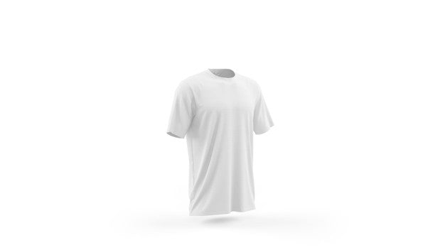 White T-Shirt Mockup Template Isolated, Front View Psd