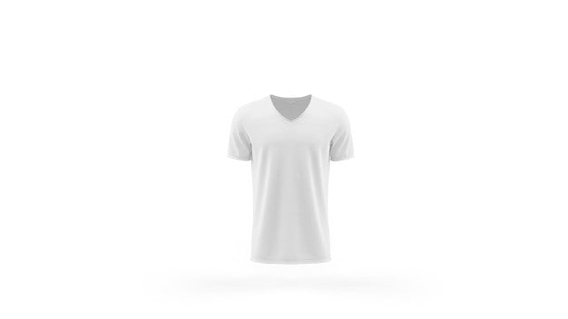 White T-Shirt Mockup Template Isolated, Front View Psd