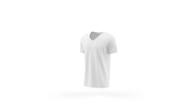 White T-Shirt Mockup Template Isolated, Front View Psd