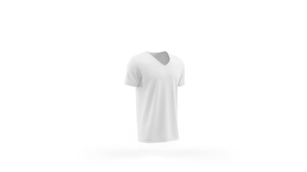 White T-Shirt Mockup Template Isolated, Front View Psd