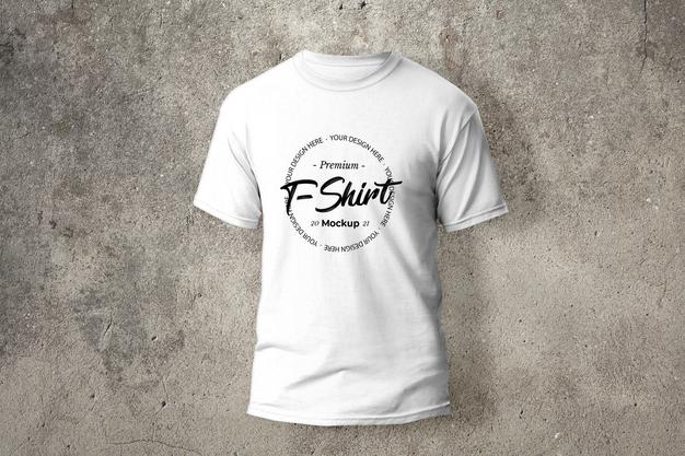 White T-Shirt With Silkscreen Mockup Psd