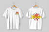 White T-Shirts Front And Back View Mockup Psd