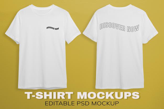 White T-Shirts Mockup Design Psd
