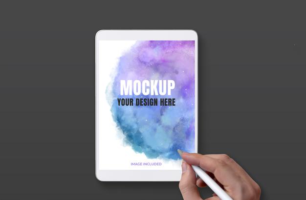 White Tablet Mockup Psd