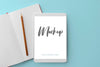 White Tablet On Blue With Notebook And Pencil Mockup Psd