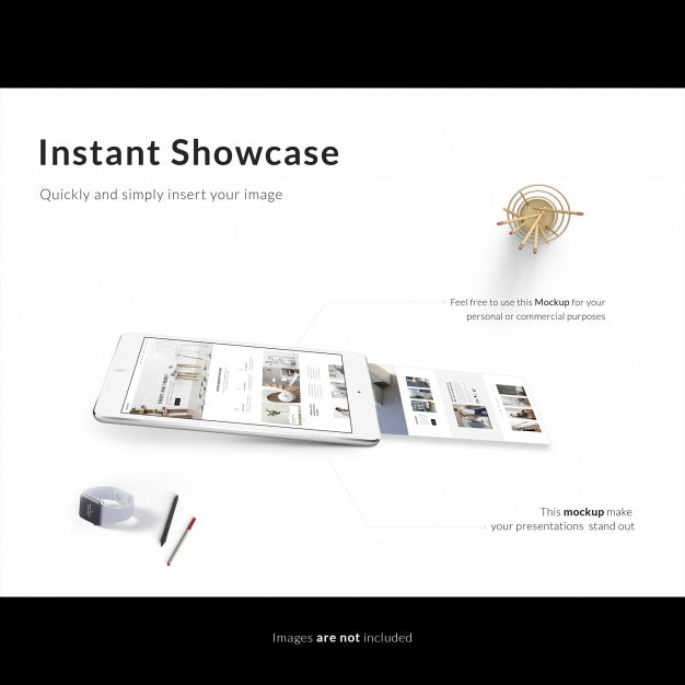 White Tablet On White Background Mock U Psd