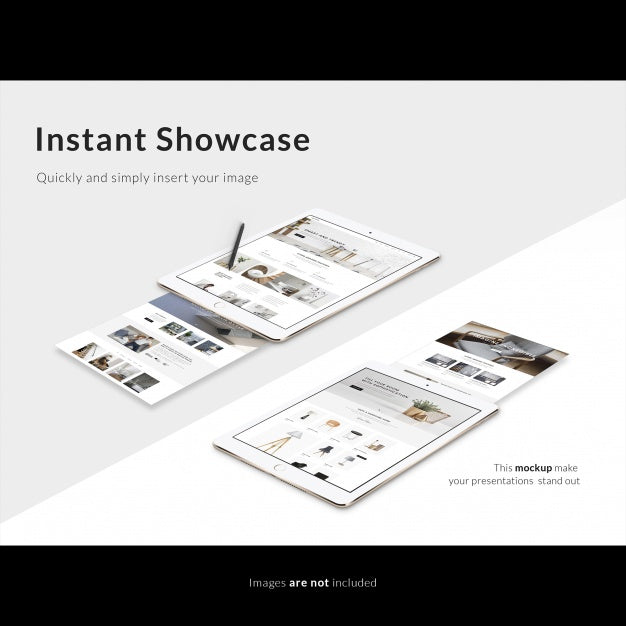 White Tablet On White Background Mock Up Psd