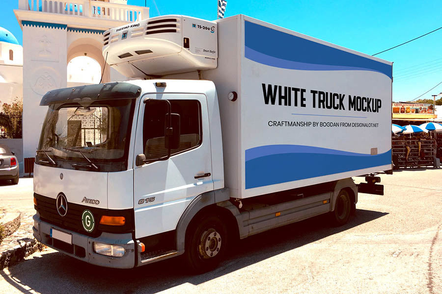 White Truck Mockup
