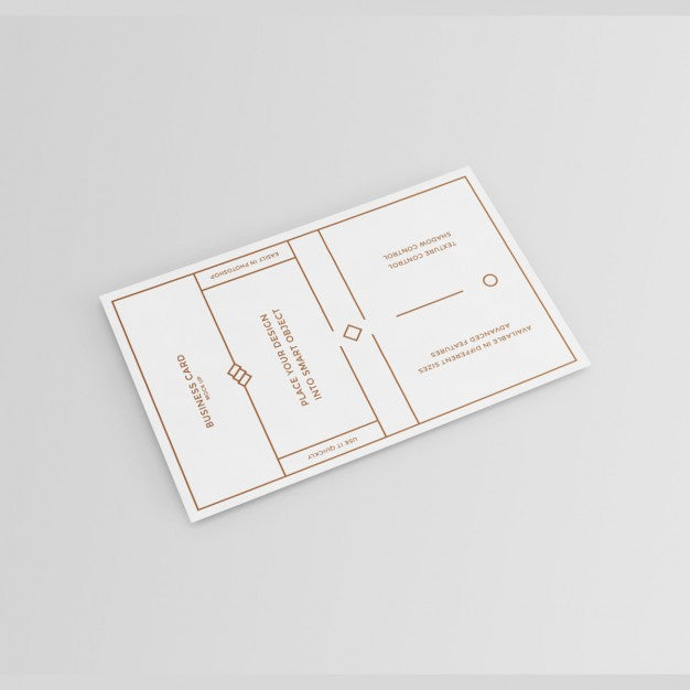White With Golden Elements Business Card Mock Up Psd
