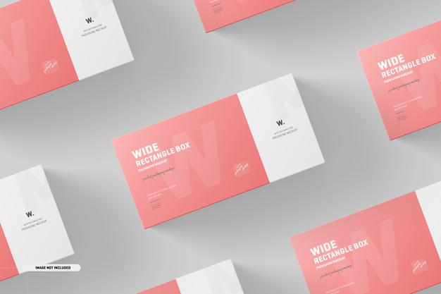 Wide Rectangle Box Mockup Psd