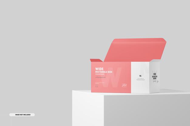 Wide Rectangle Box Mockup Psd