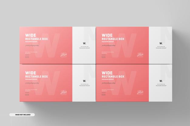 Wide Rectangle Box Mockup Psd