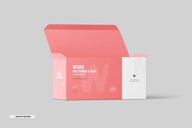 Wide Rectangle Box Mockup Psd