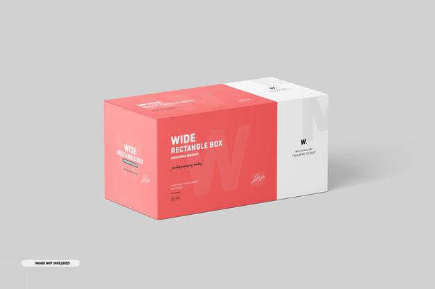 Wide Rectangle Box Mockup Psd