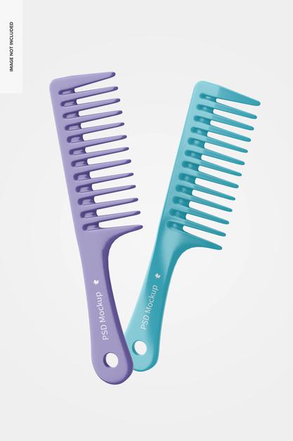 Wide Tooth Combs Mockup Psd