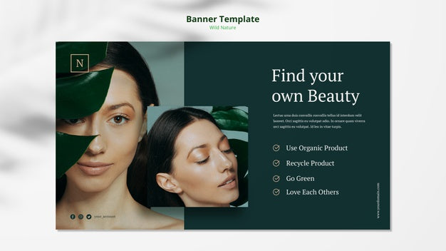 Wild Nature Concept Banner Template Mock-Up Psd
