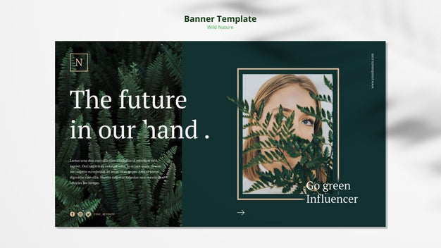 Wild Nature Concept Banner Template Mock-Up Psd