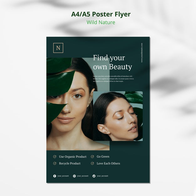 Wild Nature Concept Poster Flyer Mock-Up Psd