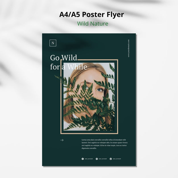 Wild Nature Concept Poster Flyer Mock-Up Psd
