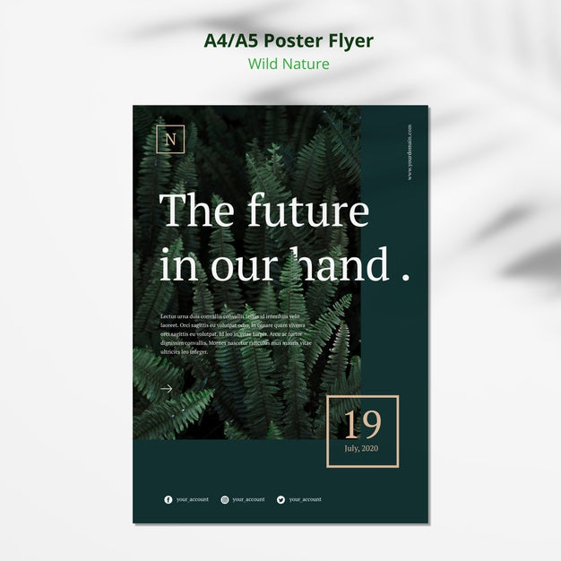 Wild Nature Concept Poster Flyer Mock-Up Psd