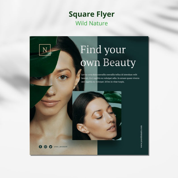 Wild Nature Concept Square Flyer Mock-Up Psd