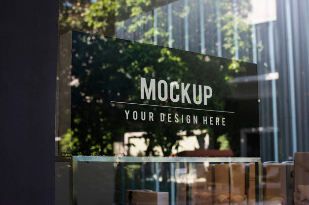 Window Sign Mockup In A Shop Psd