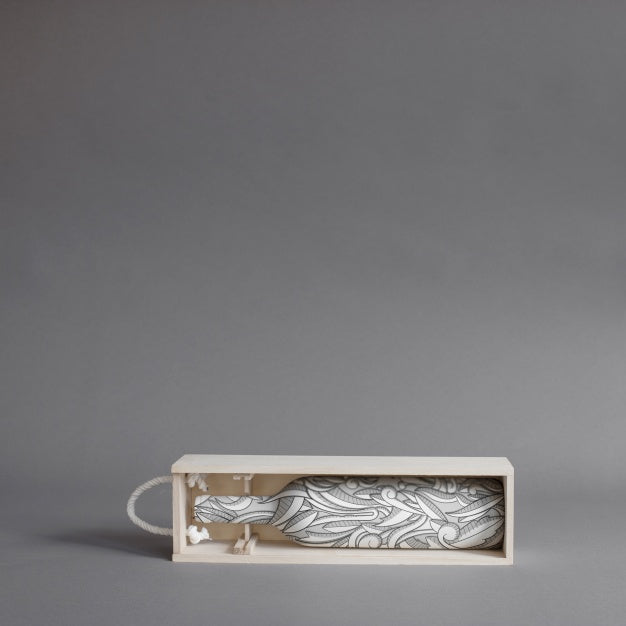 Wine Bottle In Wooden Box Mockup Psd