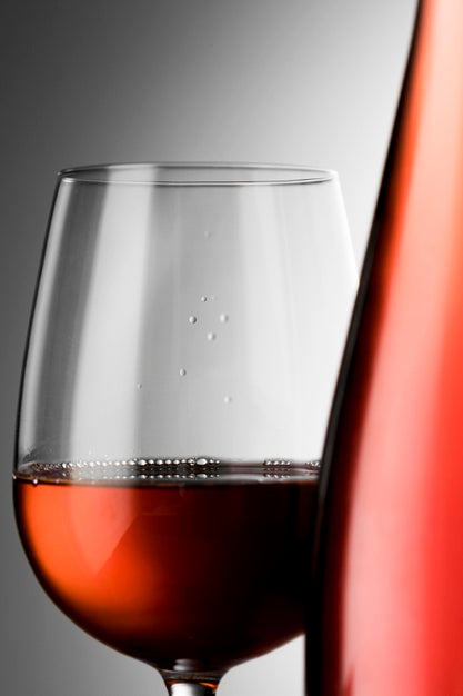 Wine Bottle Label  And Glass Mock Up Close Up Psd