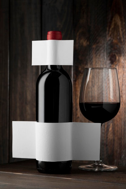 Wine Bottle Label  And Glass Mock Up Psd