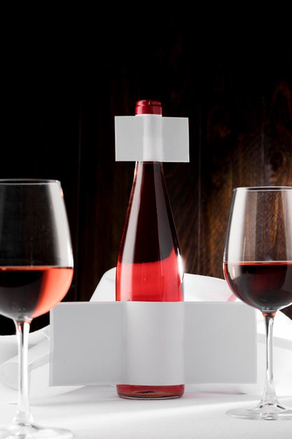 Wine Bottle Label And Glass Mock Up Psd