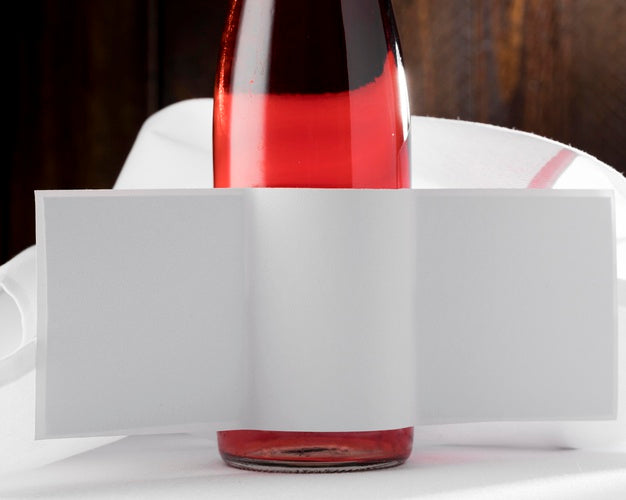 Wine Bottle Label Mock Up Close Up Psd