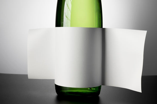 Wine Bottle Label Mock Up Close Up Psd