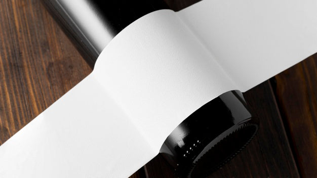 Wine Bottle Label Mock Up Close Up Psd