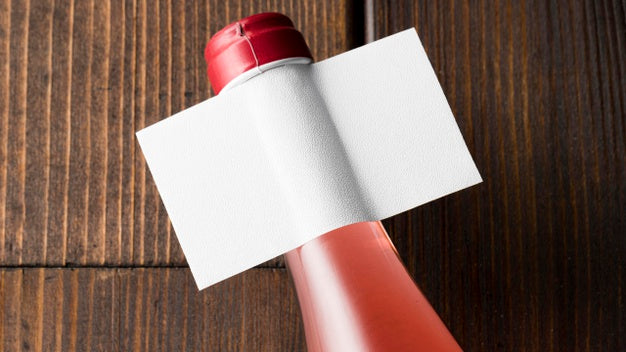 Wine Bottle Label Mock Up Top View Psd
