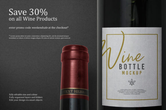 Wine Bottle Label Mockup