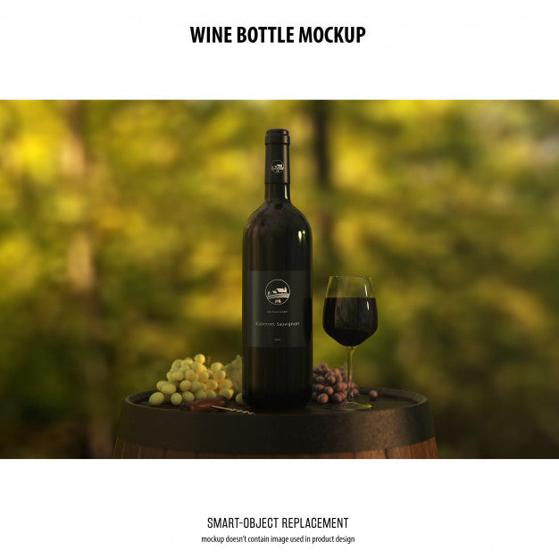 Wine Bottle Mockup Psd