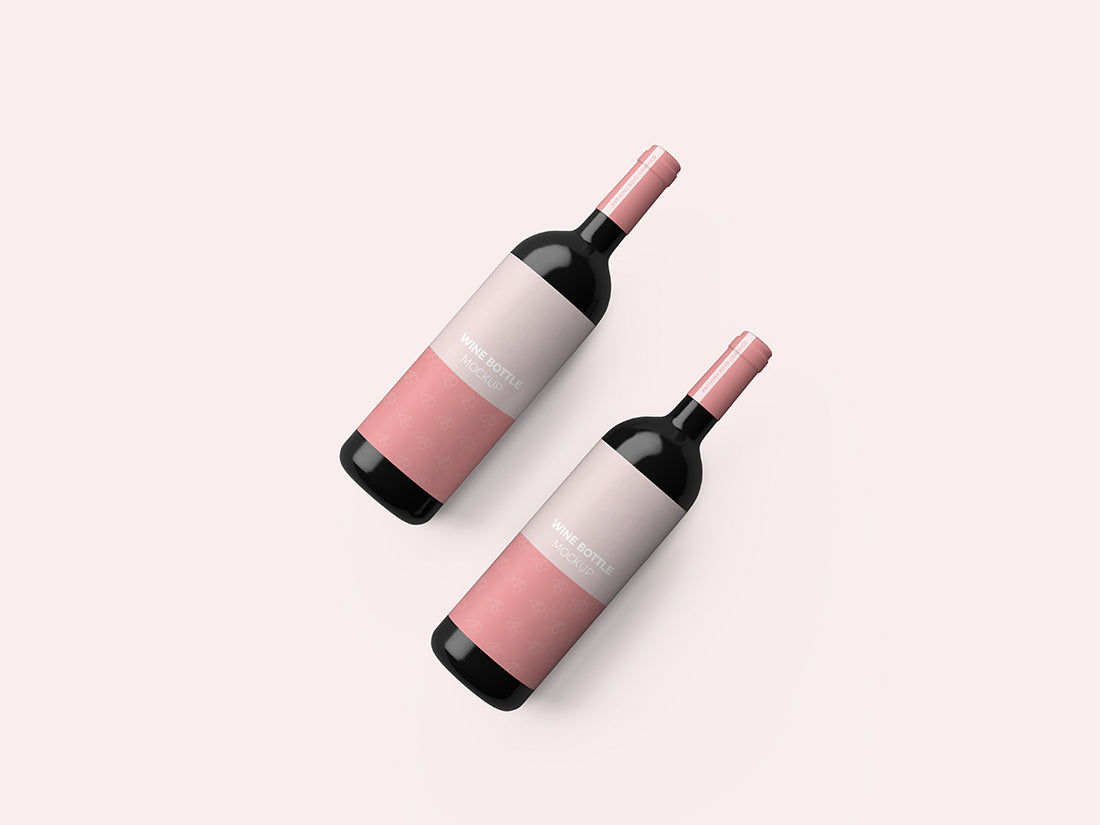 Wine Bottle Top View Mockup