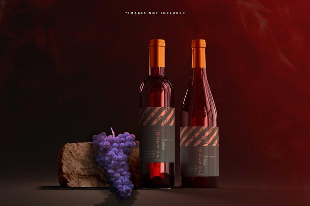 Wine Bottles Mockup Psd