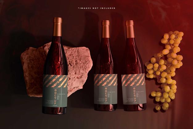 Wine Bottles Mockup Psd
