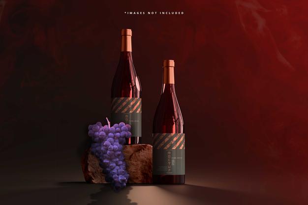 Wine Bottles Mockup Psd