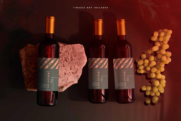 Wine Bottles Mockup Psd